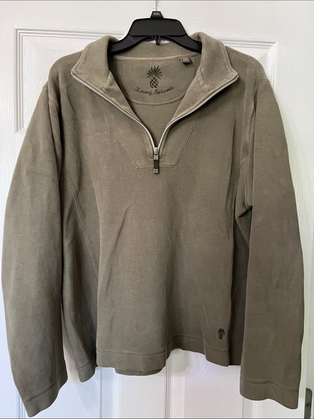 Tommy Bahama Men's Olive Green Quarter-Zip Pullover